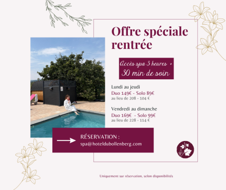 offre speciale spa rentrée hotel du bollenberg
