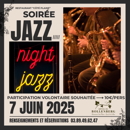 Soirée jazz Hotel du Bollenberg près de colmar