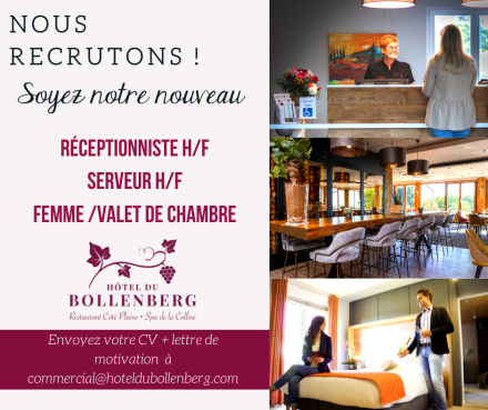 Nous recrutons à l'hôtel du bollenberg